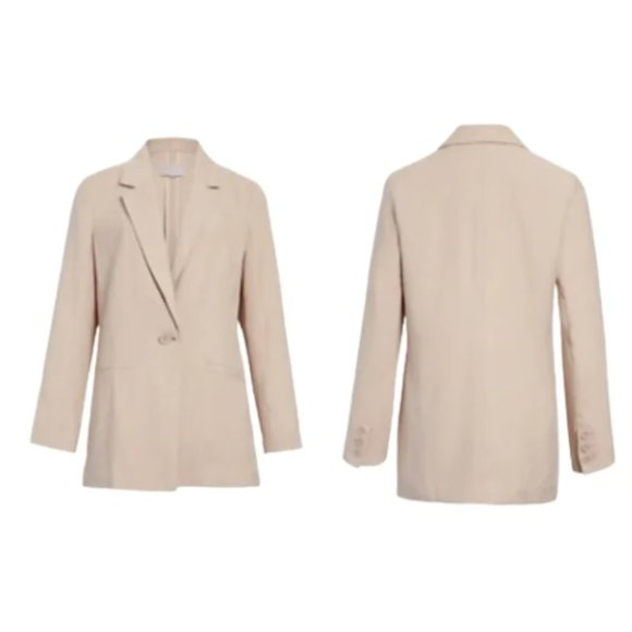 Nordstrom's Chelsea28 Beige Pale Pink Oversized lightweight Blazer size LG - Picture 16 of 16